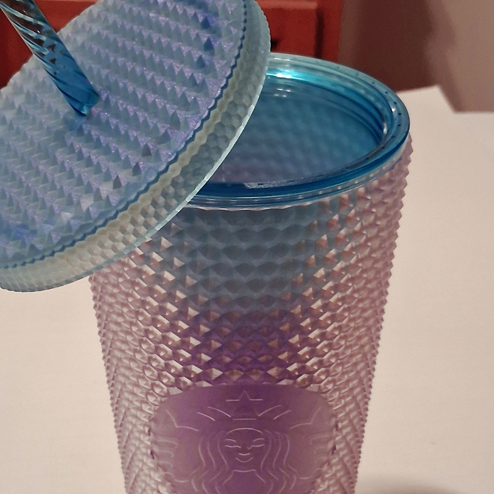 Starbucks Blue and Purple Tumbler with Lid